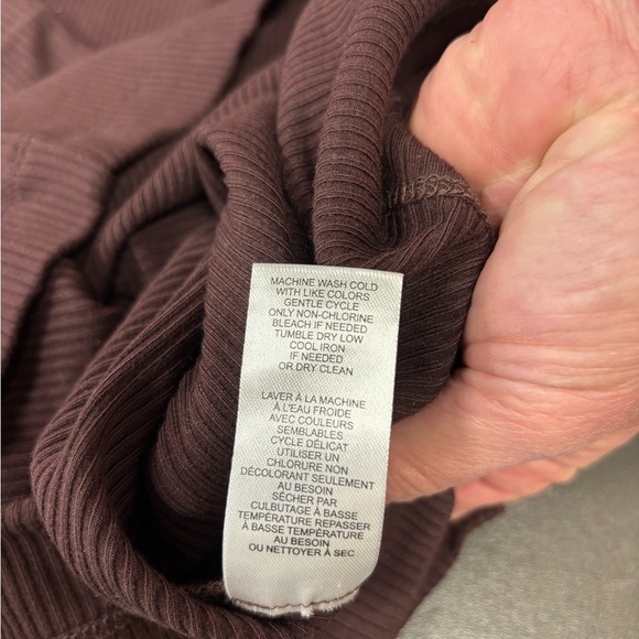 Moda Women's Ribbed Long Sleeve Top - Brown - Picture 5 of 6